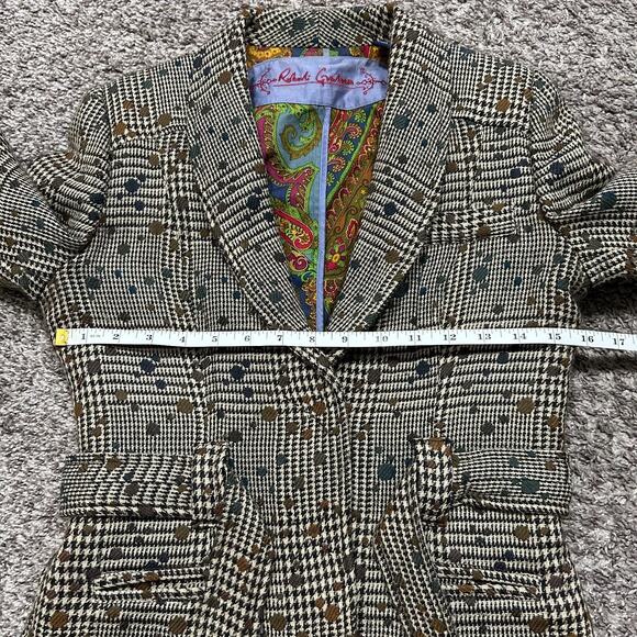 Robert Graham Wool Blazer Suit Jacket Herringbone Geometric Pattern Size 4 Women - Picture 5 of 10